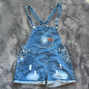 Short Denim Overalls